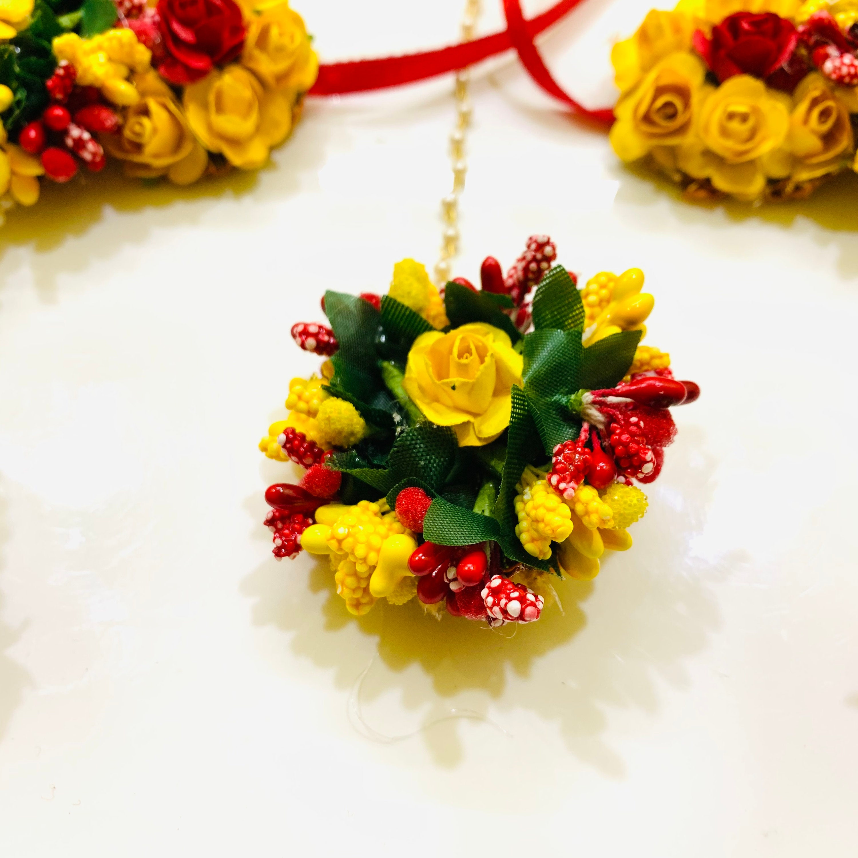 Handmade Flower Jewellery For Haldi Mehndi 5 Pcs Flower Etsy