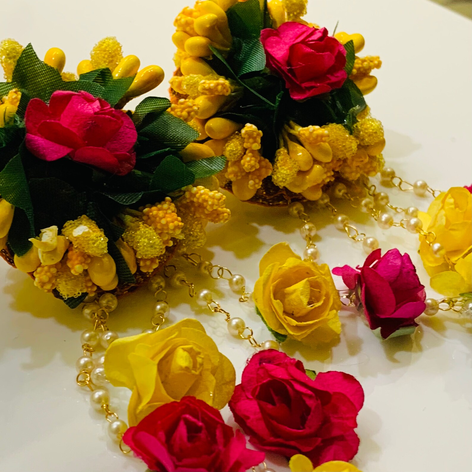 Handmade Flower Jewellery for Haldi Mehndi 6 Pcs Flower Etsy