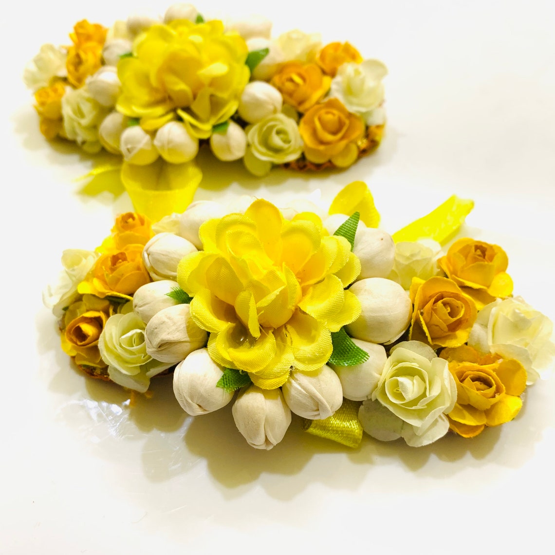 Handmade Flower Jewellery For Haldi Mehndi 2 Pcs Flower Etsy