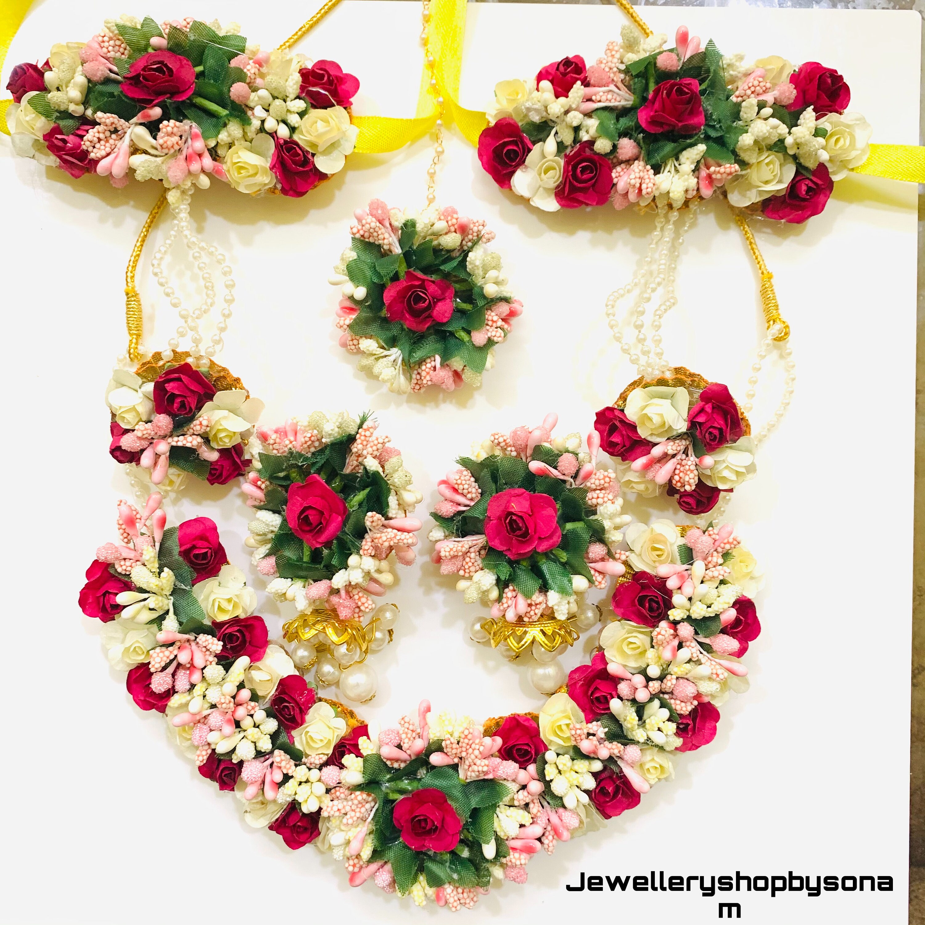 Handmade Flower Jewellery for Haldi 