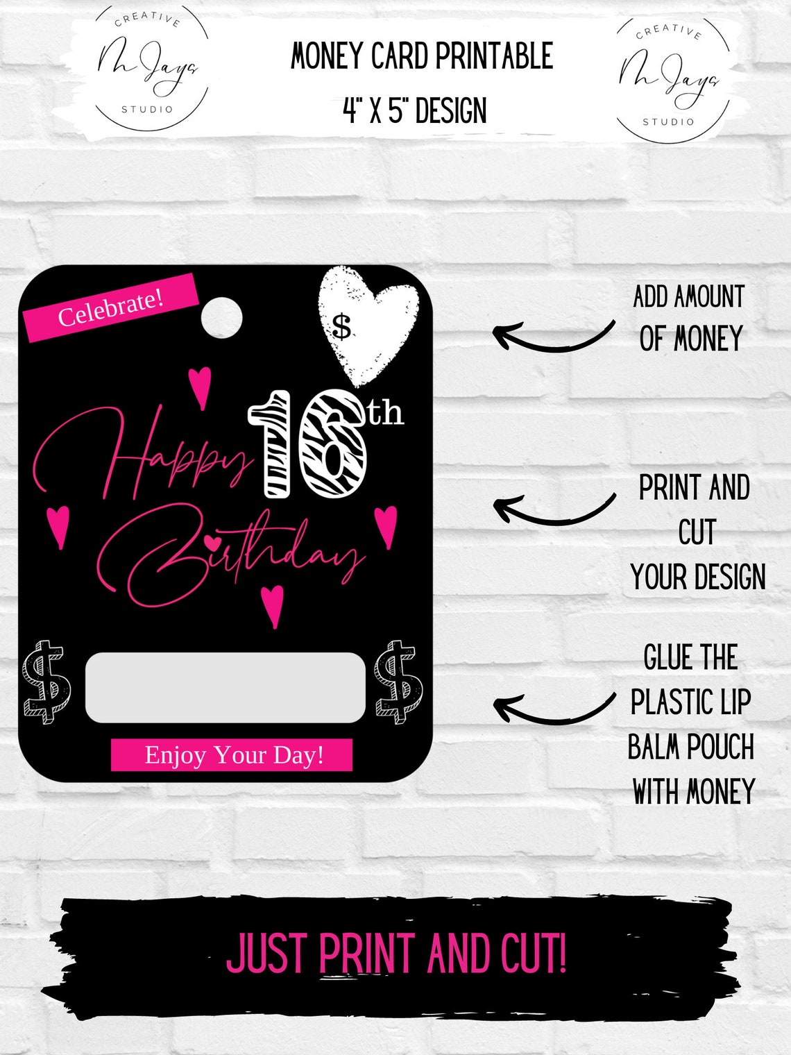 Printable Birthday Money Card, Money Card PNG, Money Card PNG Designs ...