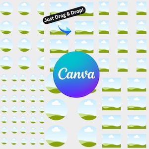 Paquete de plantillas de pegatinas de marco de Canva para crear sus propias páginas de pegatinas imprimibles/pegatinas digitales