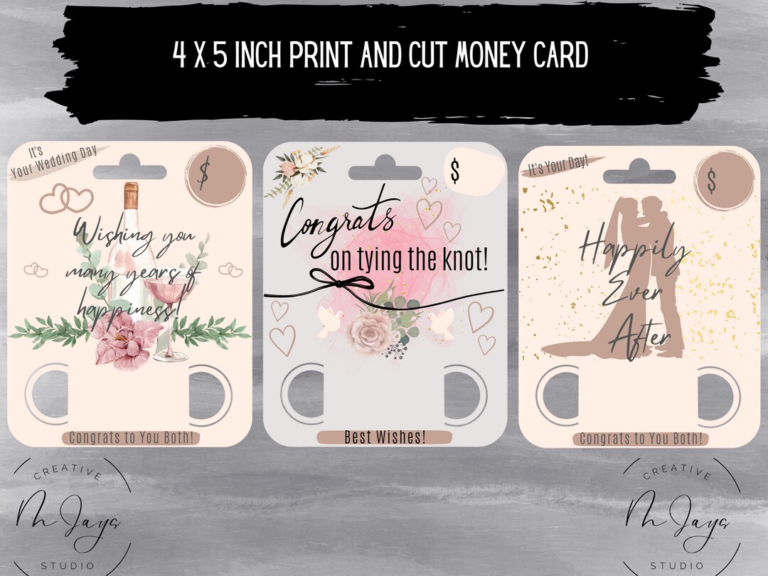 Wedding Money Card, Money Card PNG Bundle, Money Card PNG Designs, Gift ...