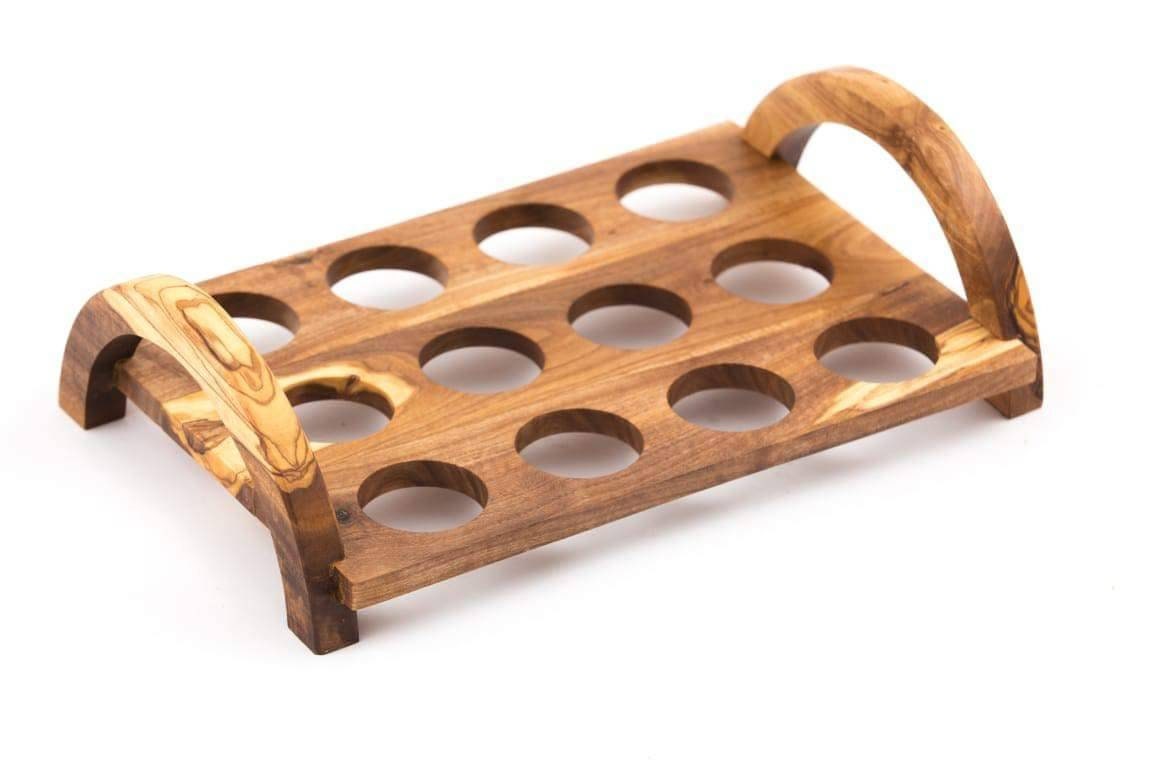 Olive Wood Egg Tray With Handles Etsy