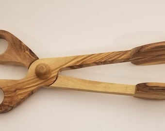 Olive Wood Salad Tongs