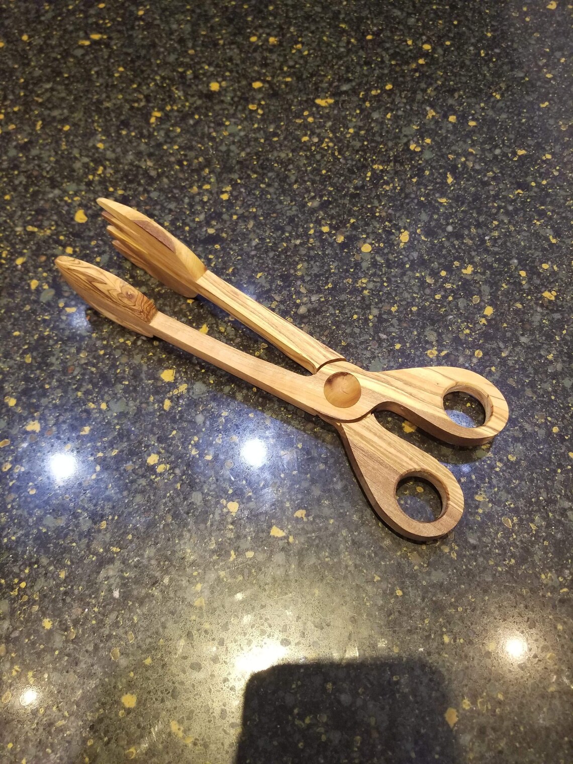 Olive Wood Salad Tongs Etsy