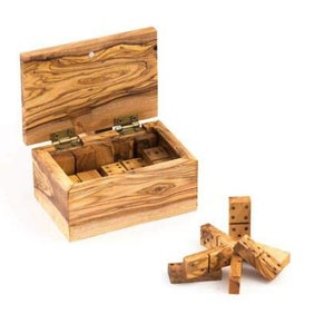 Olive Wood Dominos Box