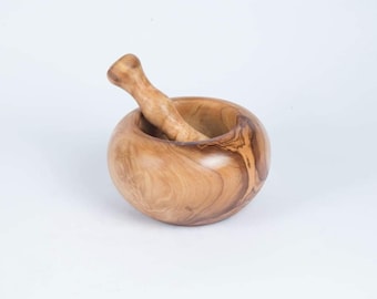 Olive Wood Mortar & Pestle 4"