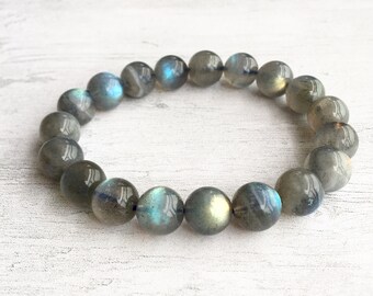 Beaded Labradorite Bracelet #0033 Highest quality Labradorite jewelry AAAA Stunning Labradorite Bracelet 8mm Labradorite Bracelet