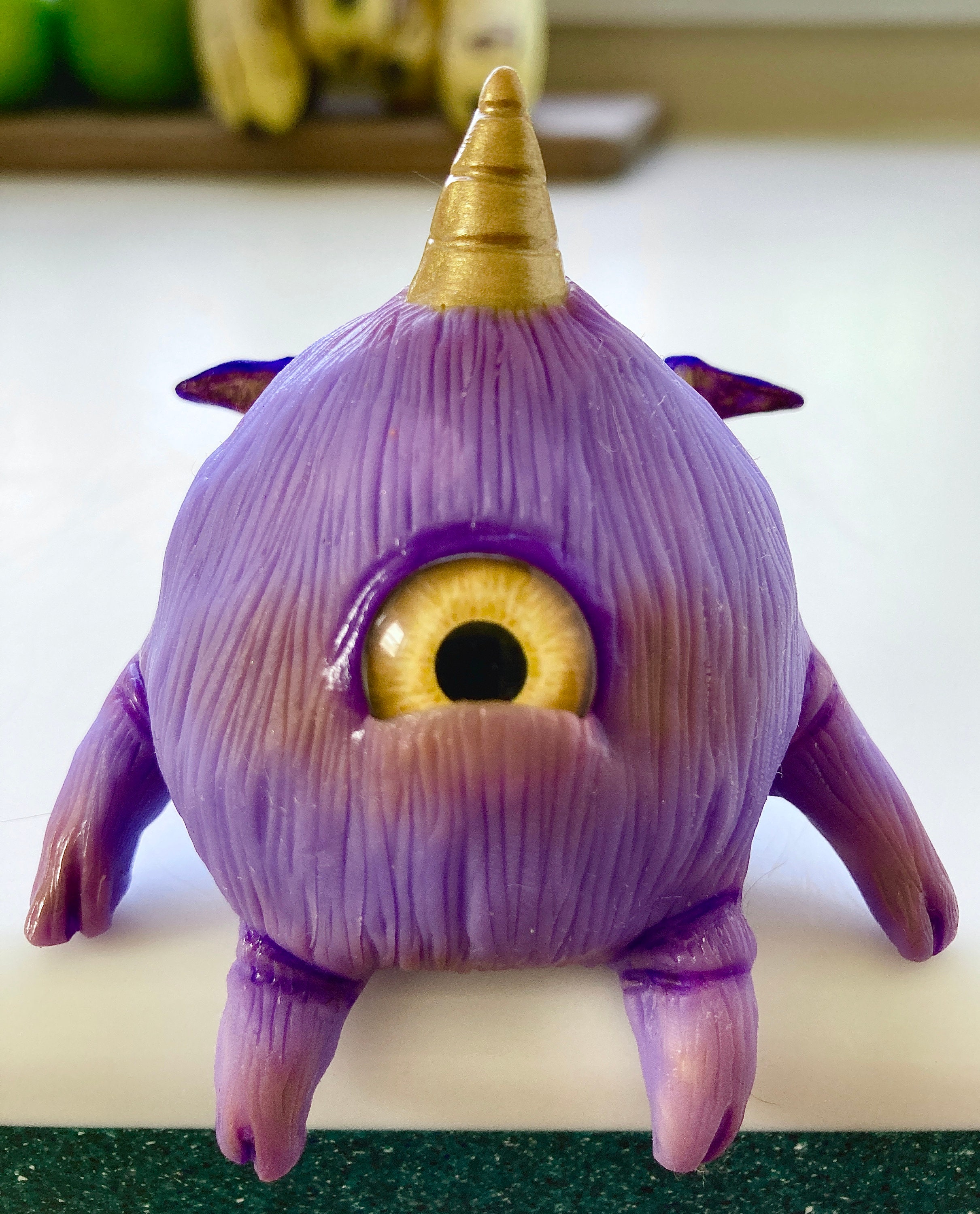 One Eyed One Horned Flying Purple People Eater Figurine Ooak Etsy