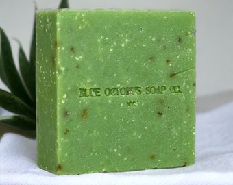 Agave + Sea Salt Natural Soap Bar, Cold Processed Artisanal Soap, Handcrafted Hand and Body Cleansing Bar 4.8oz.