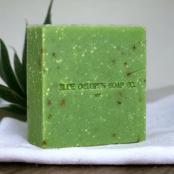 Agave + Sea Salt Natural Soap Bar, Cold Processed Artisanal Soap, Handcrafted Hand and Body Cleansing Bar 4.8oz.