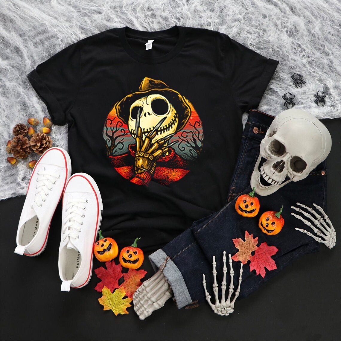 Jack Skellington Freddy Nightmare Halloween T-Shirt