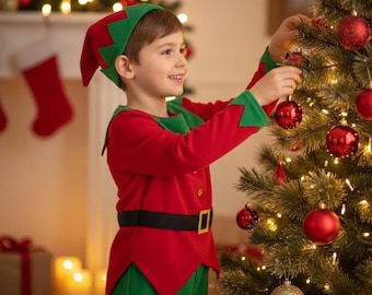 Funidelia | Costume da elfo natalizio con accessori per bambino Elfo natalizio, Natale, Elfo natalizio - Costume per bambini e accessori per Feste, Carnevale e Halloween - Taglia 5-6 anni - Verde