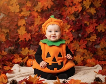 Pompoenkostuum baby | Halloween-outfit voor baby's | Pompoentuniek met hoed voor peuters