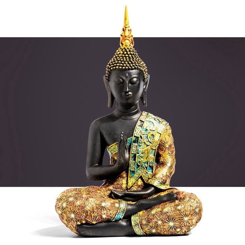 Thai Resin Translucent Seated Buddha, Buddha Statue Ornament