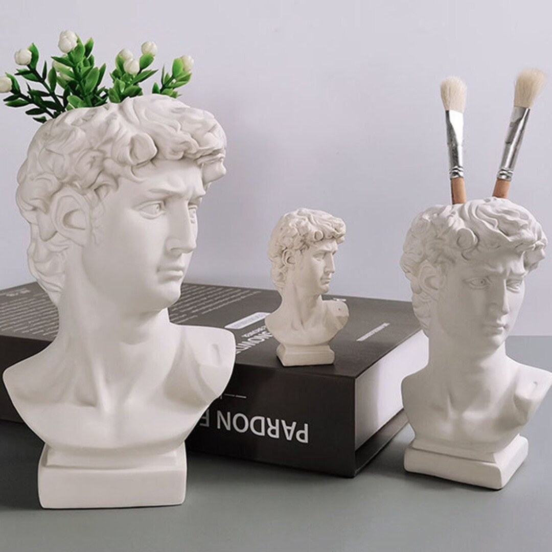 Creative Pen Holder Resin David Sculpture Portrait Statue Etsy