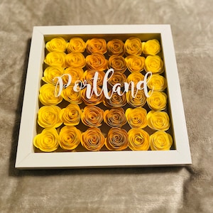 Flower Shadow Box, Custom Shadow box, Personalized Flower box, Customized Flower Shadow Box, Paper Flower Shadow Box