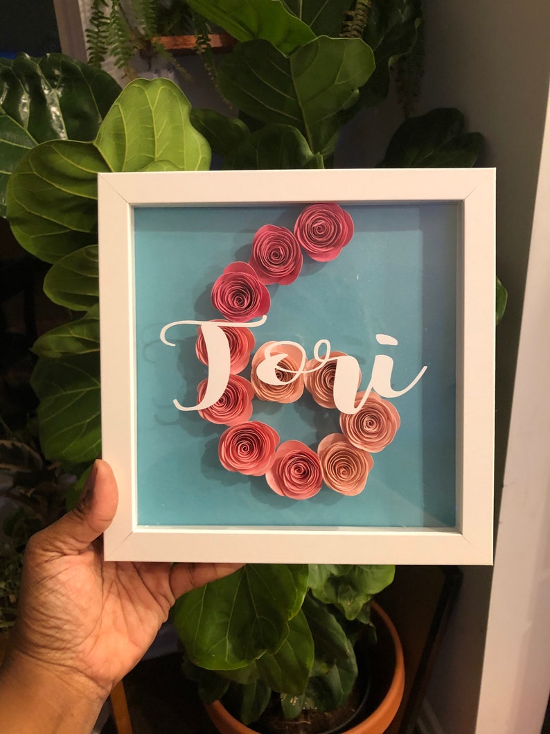 Flower Shadow Box Custom Shadow Box Personalized Flower Box Etsy
