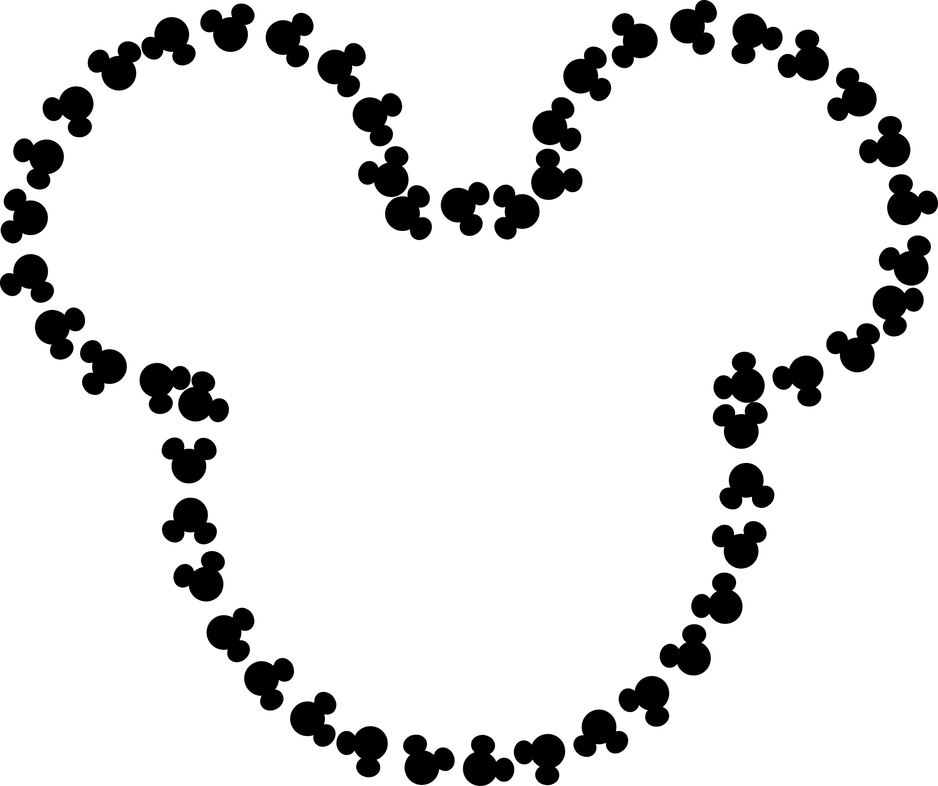 Mickey Head Outline Heart SVG | Etsy