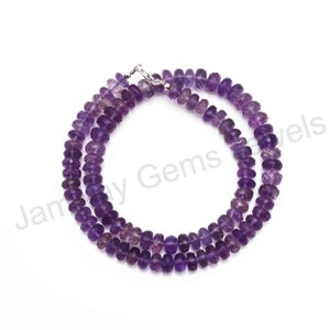 Natürliche Amethyst Perlen Halskette, Lila Amethyst 5-6mm Facettierte Rondell Perlenkette, Amethyst Perlen Schmuck Halskette, Hochzeitsgeschenk Sie