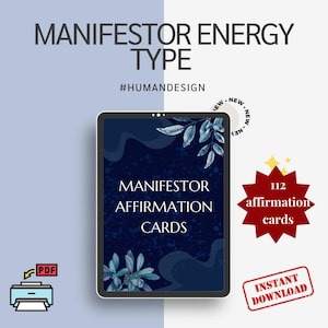 112 Manifestor Human Design Affirmationskarten I Spirituelle Geschenke I Human Design Energie I Digitaler Download I PDF zum Ausdrucken I Manifestation