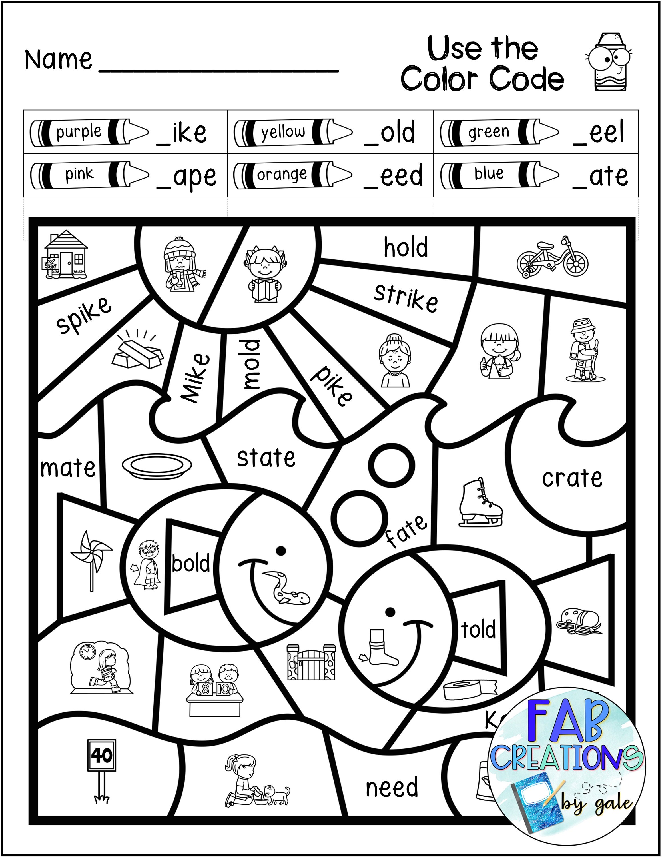 Phonics Color Code Worksheets: Blends, Digraphs, Vowels (digital ...