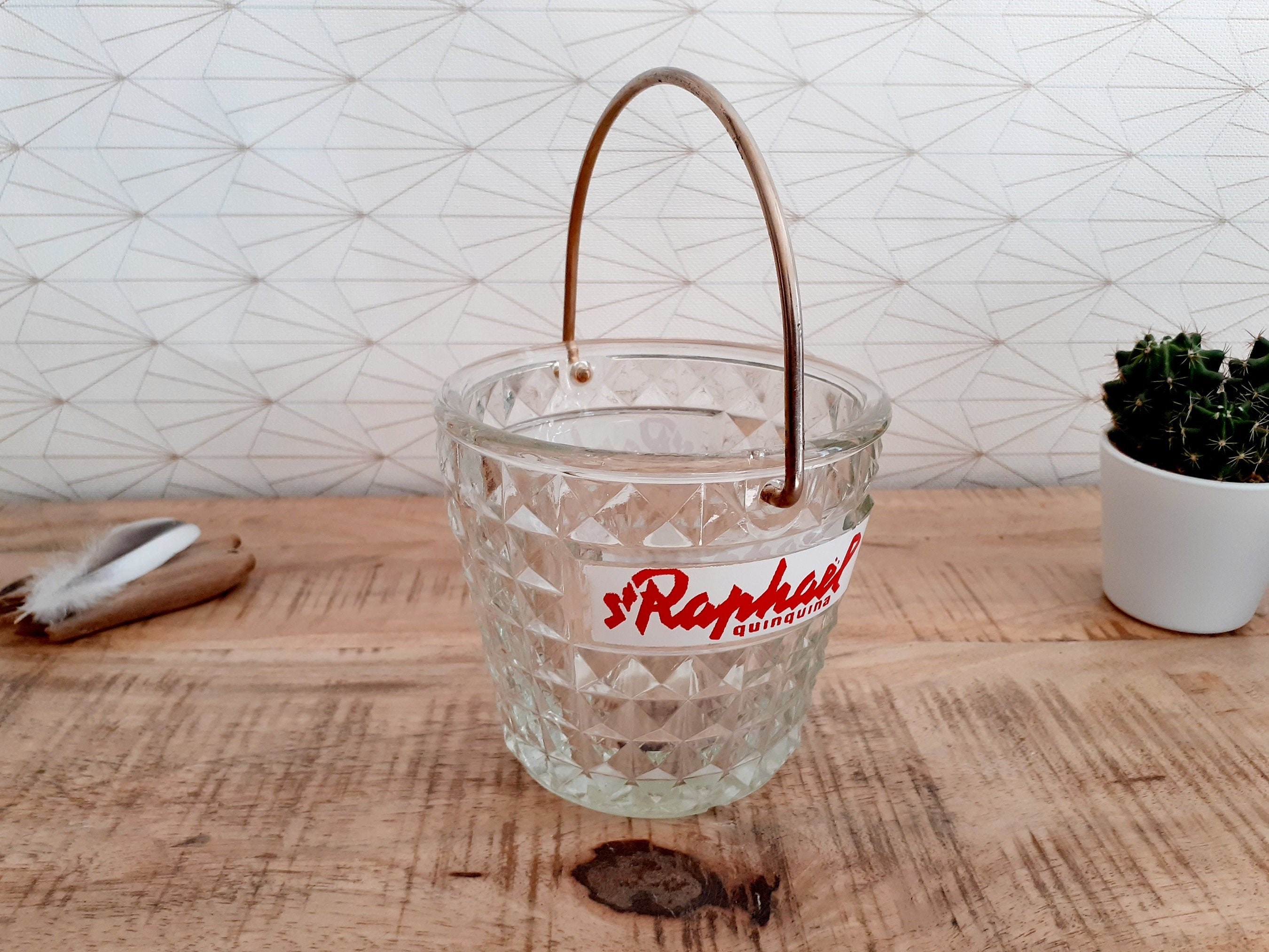 Petit Seau à Glace Vintage St Raphaël en Verre
