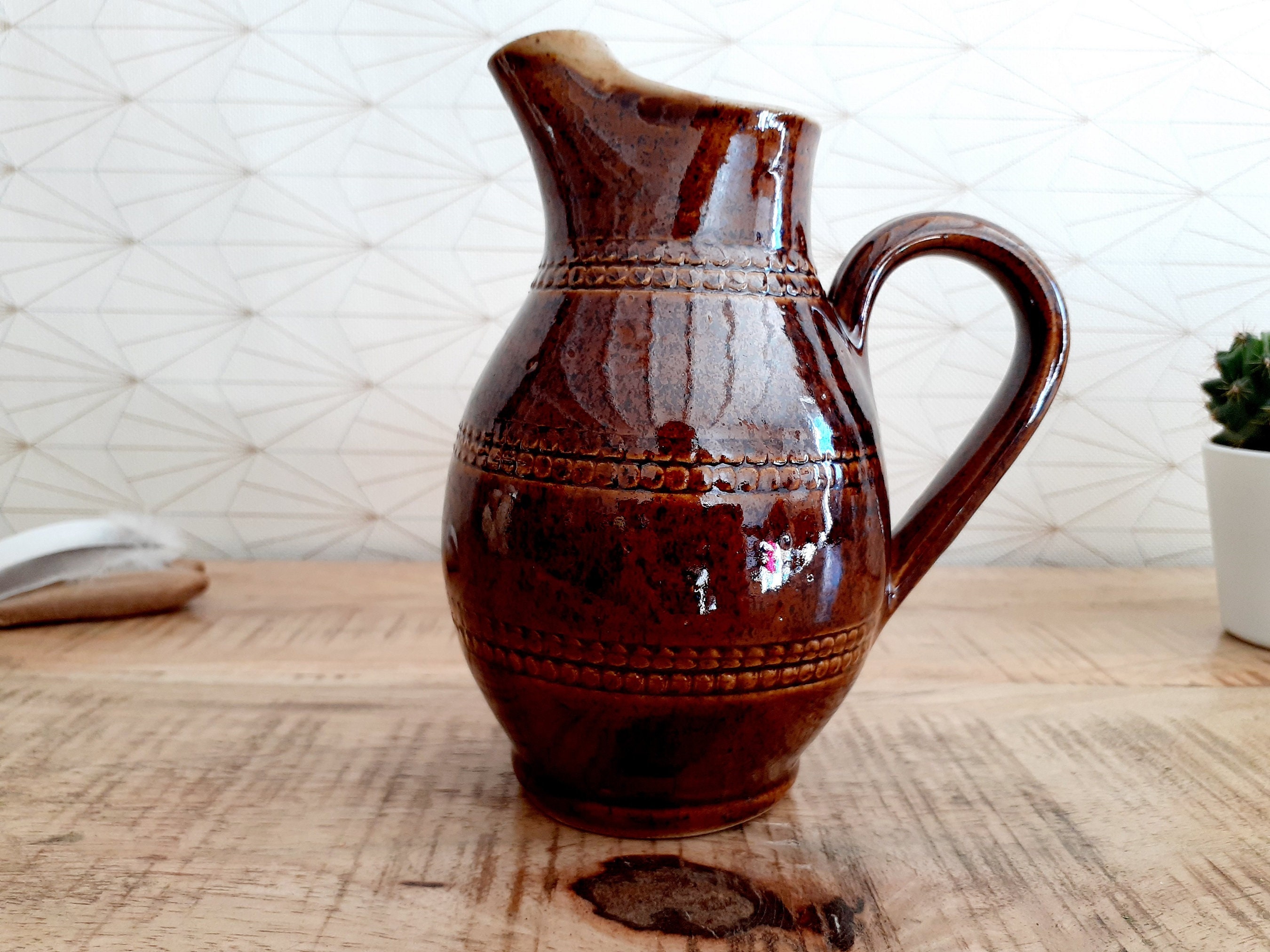 Petit Pichet Vintage en Grès Émaillé