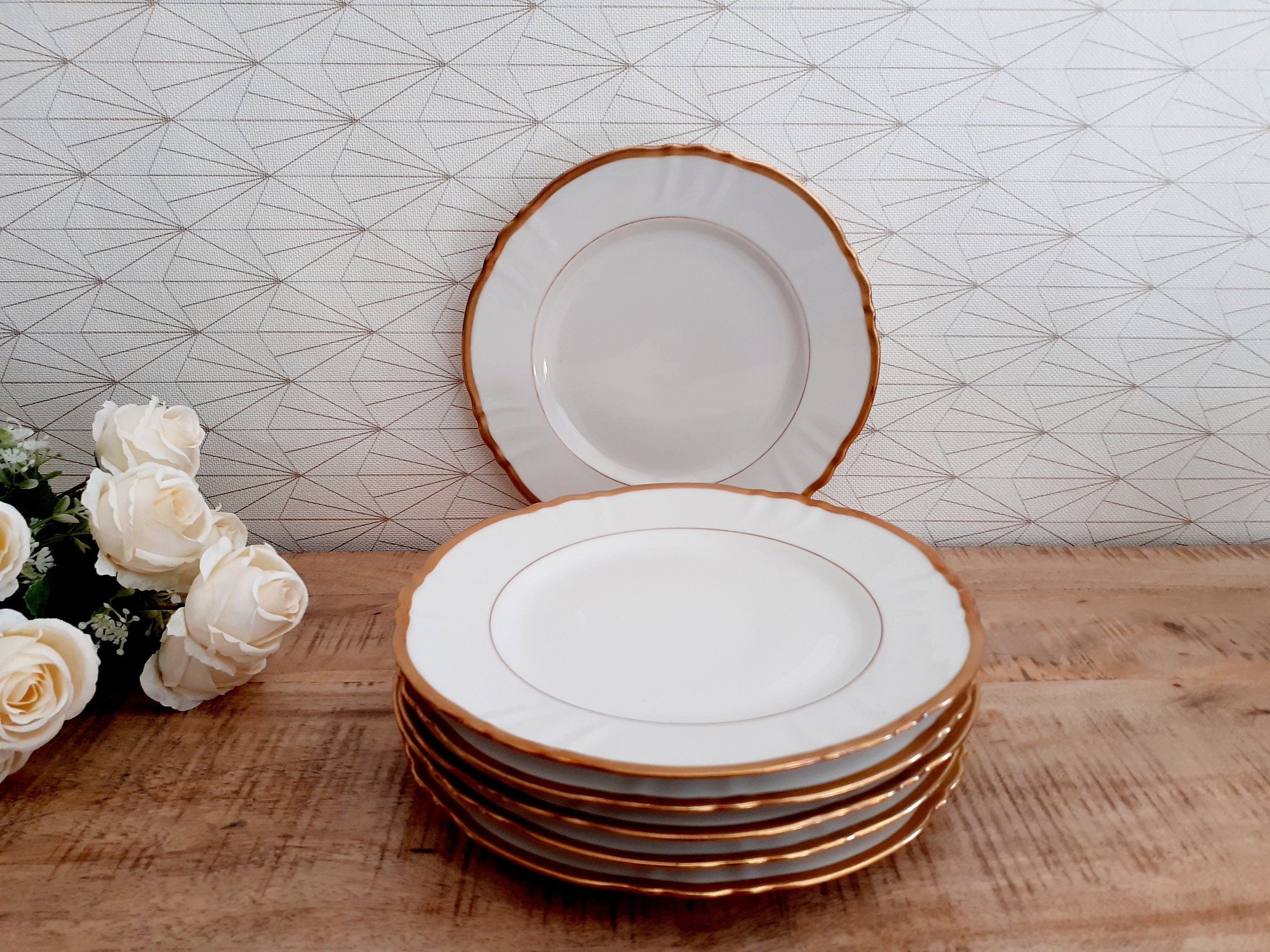 Service à Dessert Vintage en Porcelaine Depierrefiche France