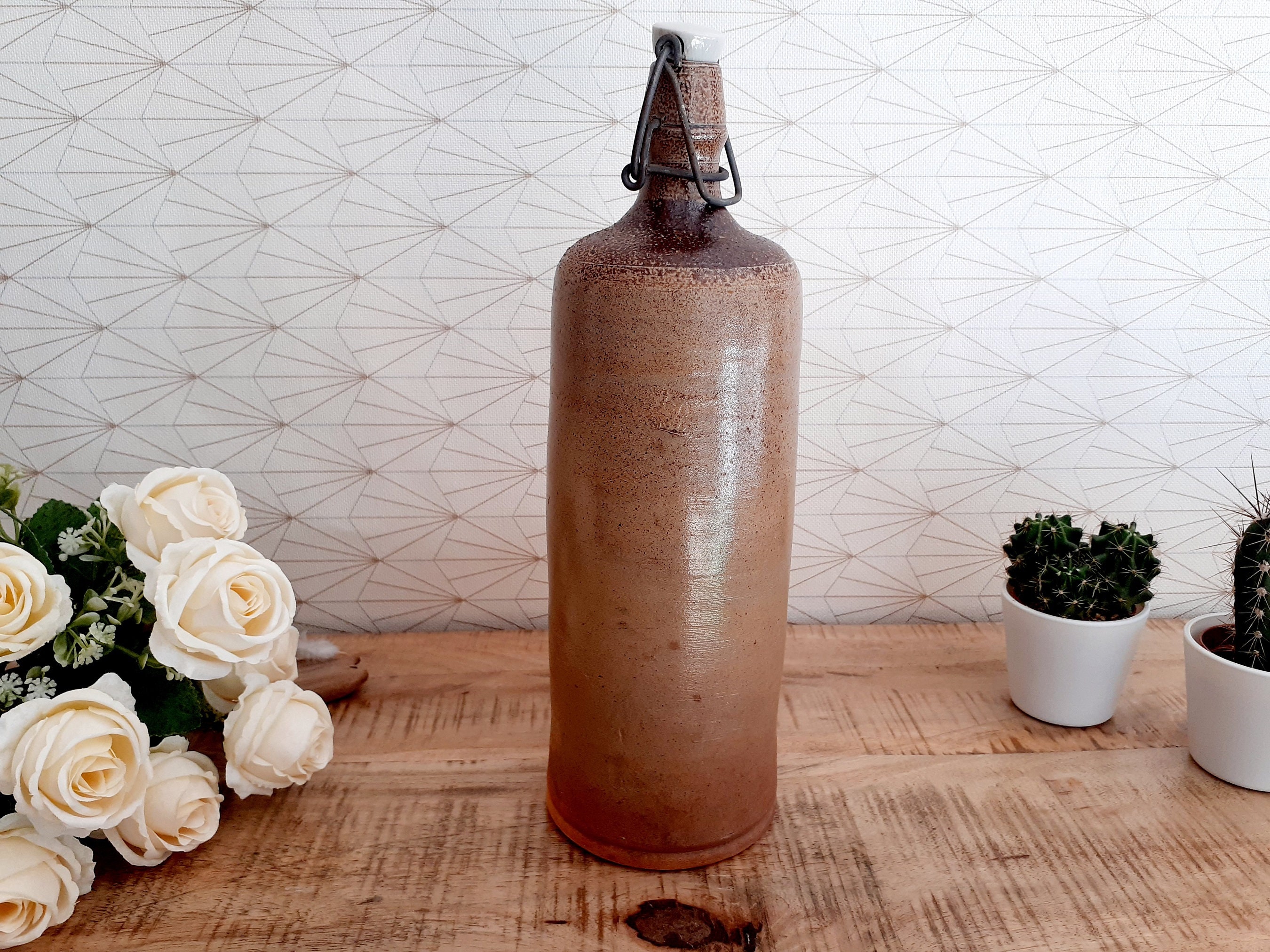 Bouteille Vintage en Grès