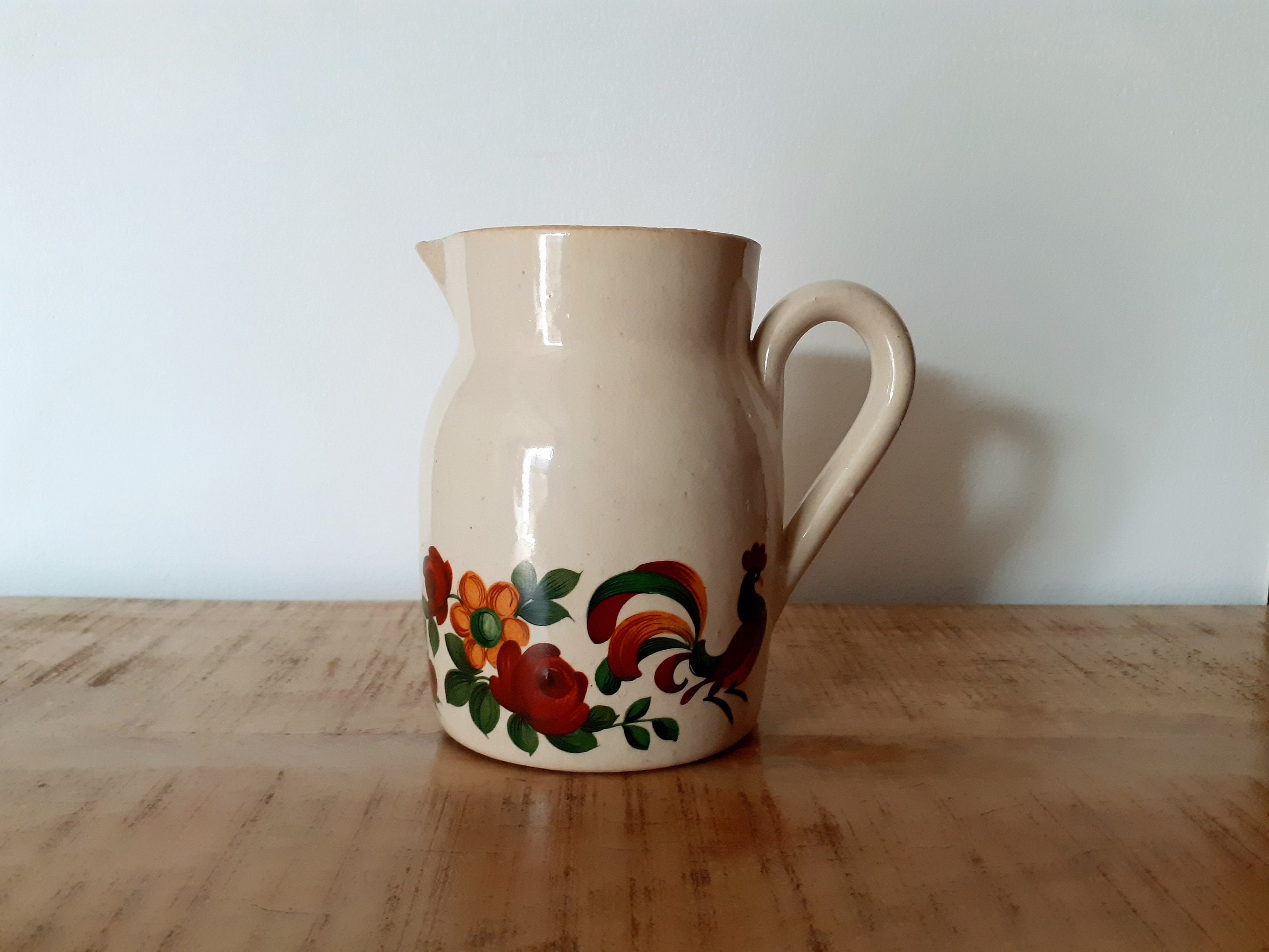Magnifique Pichet Vintage en Faïence de Digoin Lml Sarreguemines