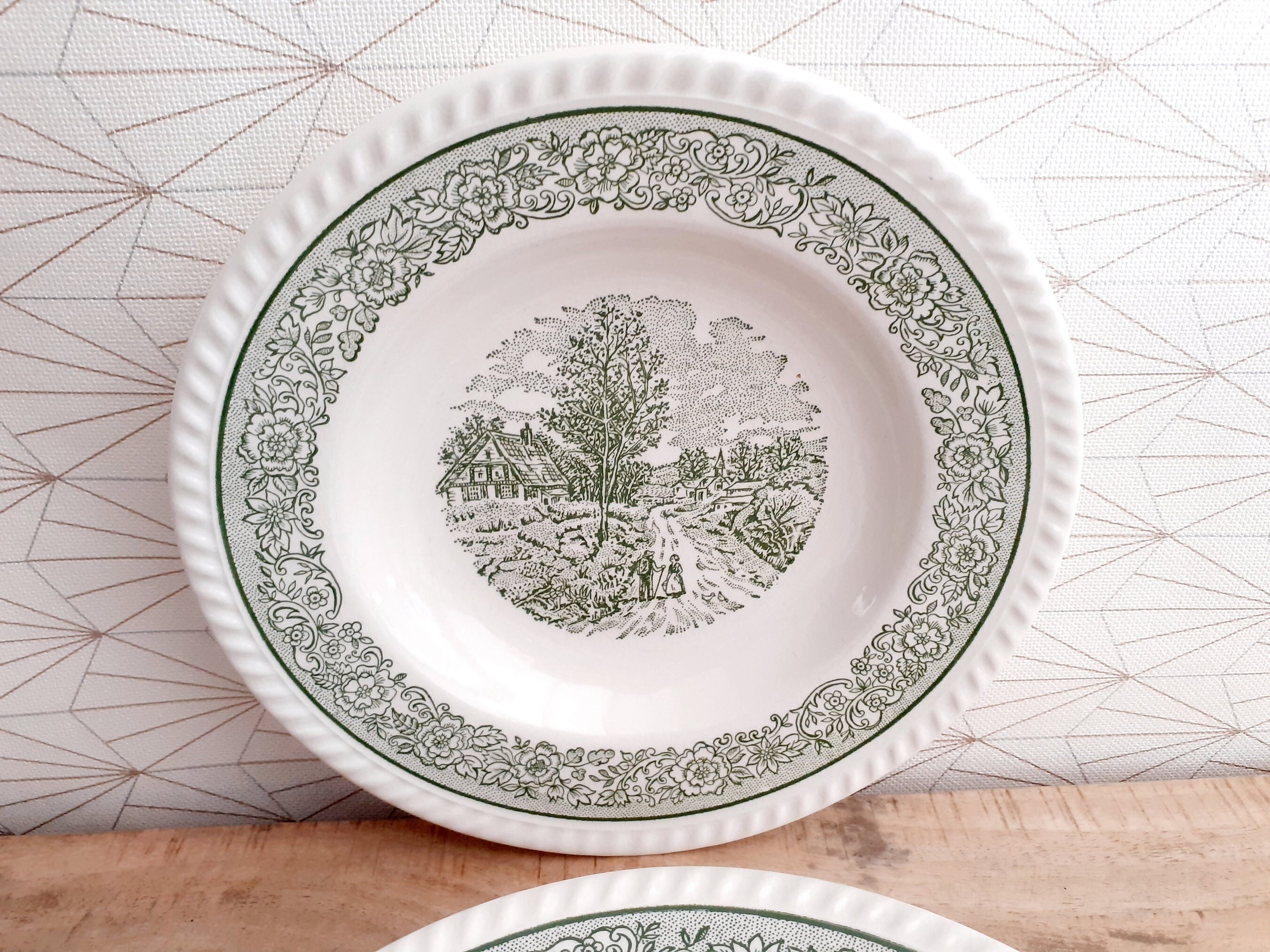 Lot de 6 Assiettes Creuses Vintage en Faïence France