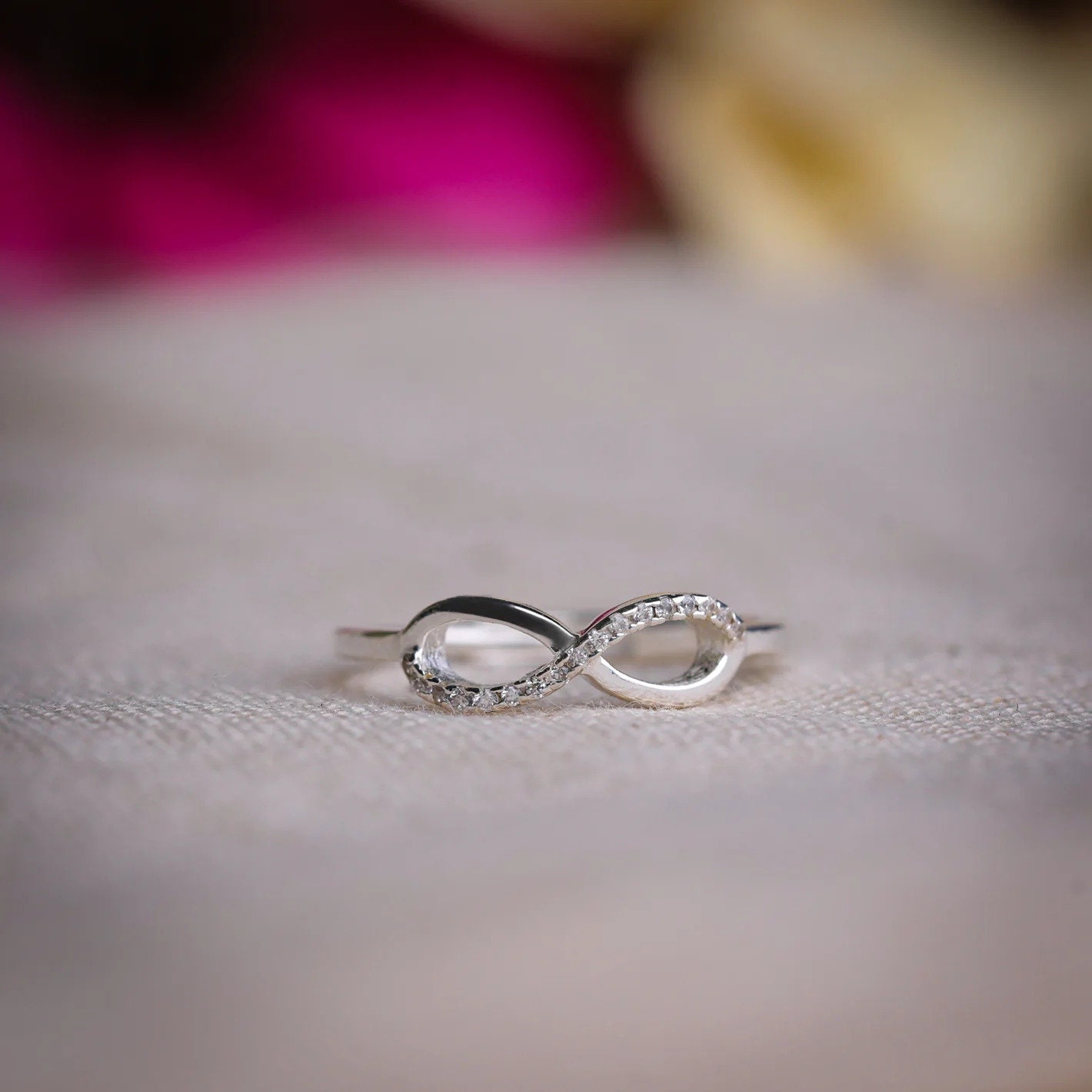 Infinity Ring 925 Sterling Silver Love Ring Romantic Jewelry Cubic