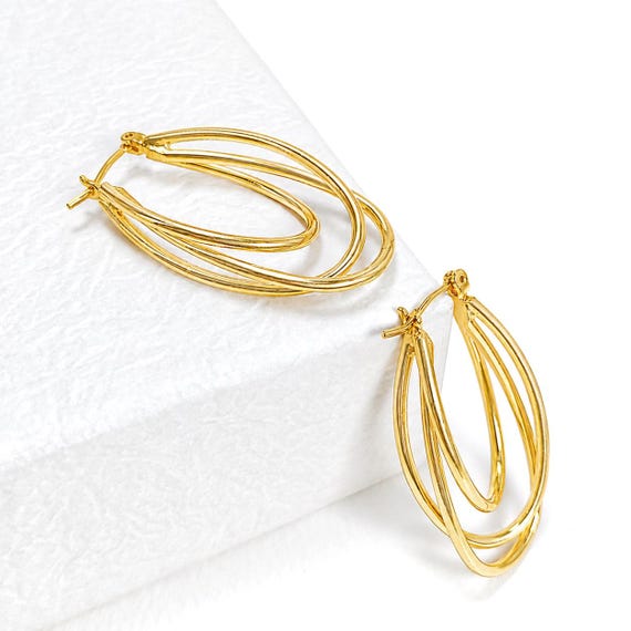 Gold-plated steel hoop earrings ANTIGONE gold-plated