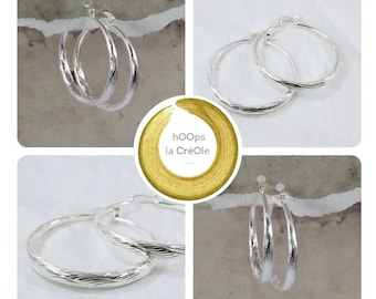 Boucles d'oreilles créoles argent épaisses JENNA