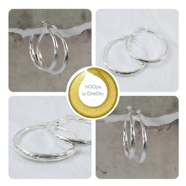 Boucles d'oreilles créoles argent épaisses JENNA