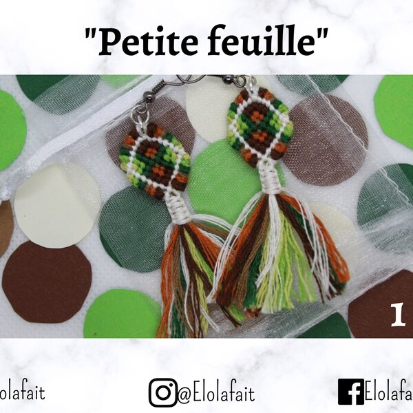 Boucles d'oreilles modèle "Petite feuille" Elolafait