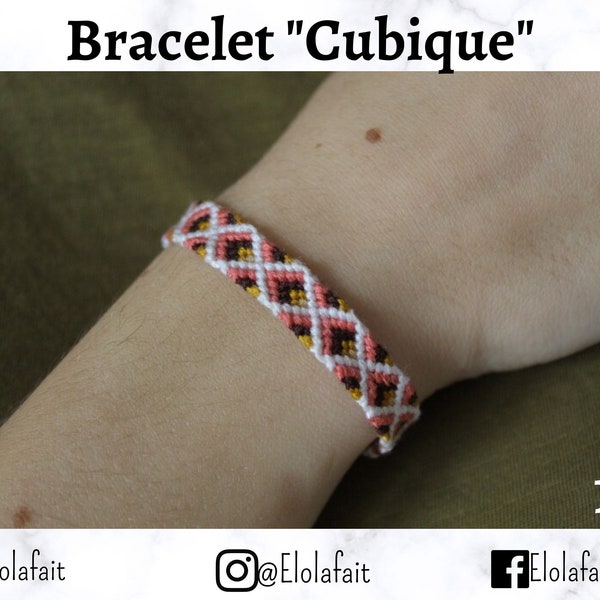 Bracelet brésilien modèle "Cubique" Elolafait