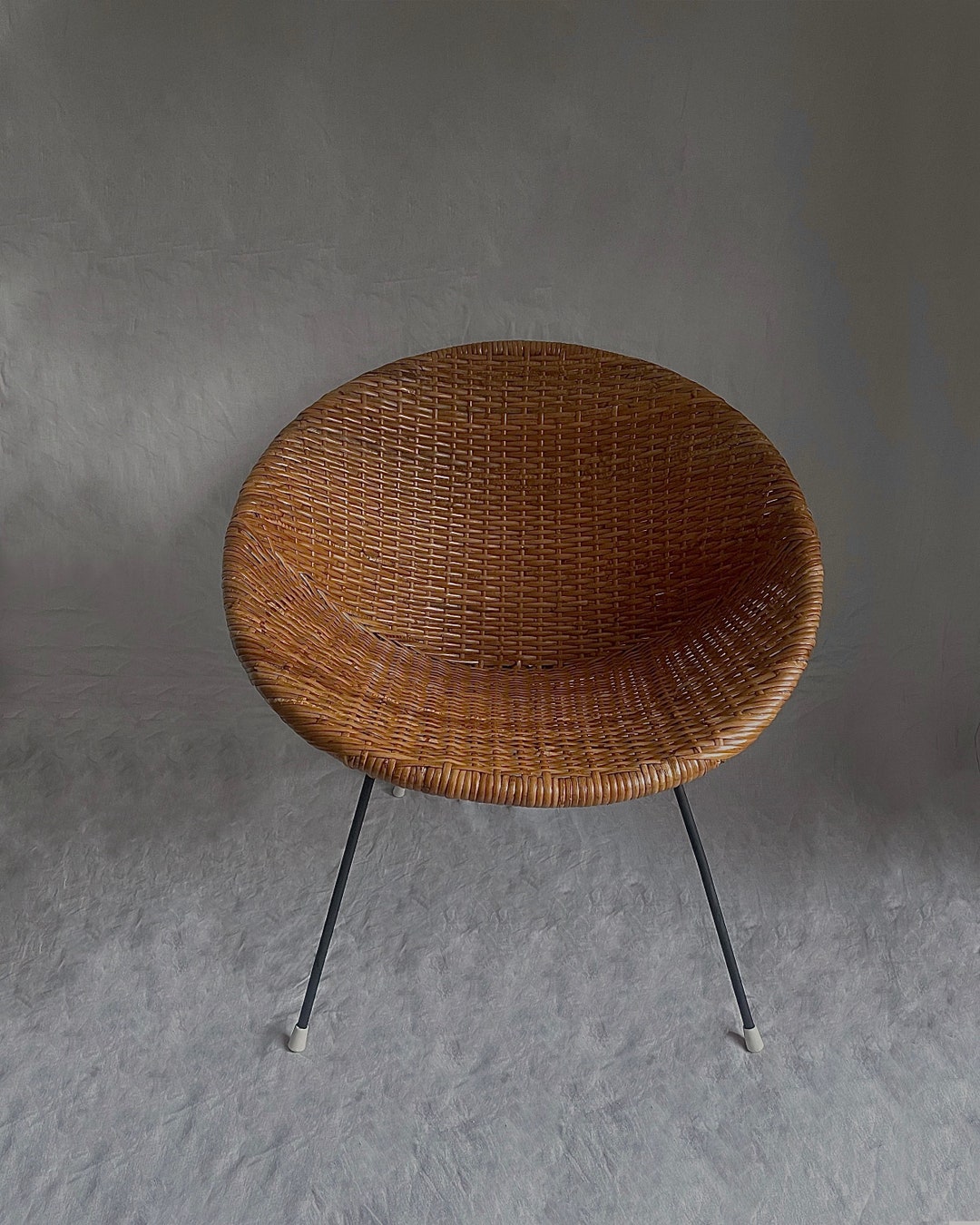 Midcentury 1960s Italian Wicker Chair Etsy