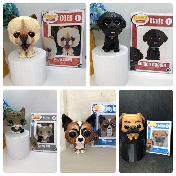 Funki Pets Custom Funko Pop Style Versions of Your Pet 3d Printed