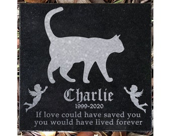 Abyssinian Tombstone Plaque with Graphics Ceramic plate with Graphics of a Cat Memorial Plaque