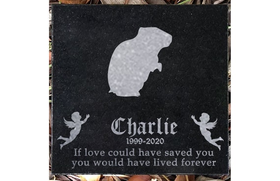 Custom Hamster Memorial Stone Pet Tombstone for Hamster Hamster Headstone Hamster Grave Marker 6x6 Inches Black Granite