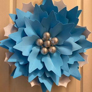 Blue Snowflake Wreath, Winter Wreath