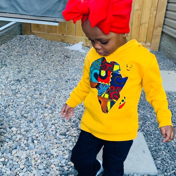 Map Hoodie/Africanprint Map hoodie/Ankara/kids/toddlers/Map shirt/Hoodies/Map of Africa Logo