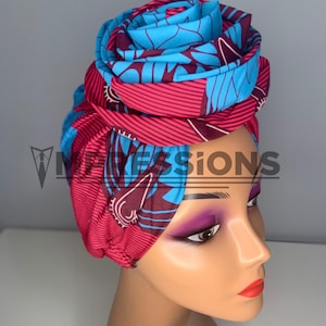 African print turban/Pre-tied turbans for women/satin lined bonnet/head wraps and bonnet/ Ankara turban