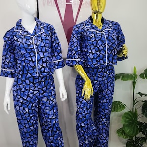 African print crop top and pants set / crop shirt and pants /high quality ankara outfit / loose fit pants / cotton summer shirt /