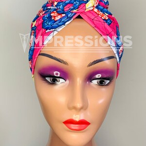 Elastic turban/ Fabric turban, Pre Tied Head wrap, Colorful Women&#39;s Headwrap, Stylish knot wrap, Chemo covering, Alopecia Headwrap ,