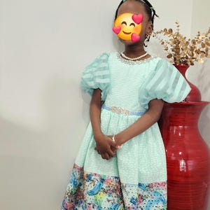 Vestido de cumpleaños para niñas / Vestido de encaje / Vestido de fiesta para niñas / Vestido fruncido / Vestido midi / Vestido de organza
