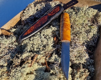 Bonito cuchillo hecho a mano con funda, cuchillo noruego vintage, cuchillo coleccionable, cuchillo de regalo, cuchillo noruego raro, regalo, cuchillo de hueso, regalo para él.